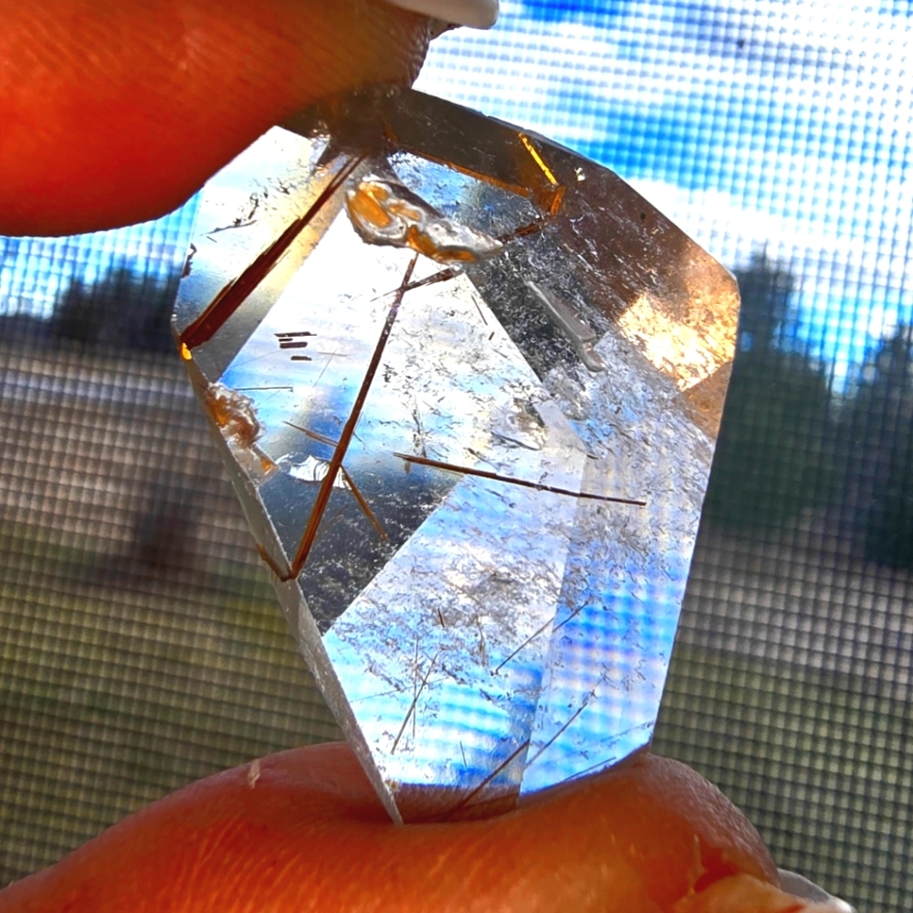 1-pc, Natural Smokey garden rutile golden quartz crystal